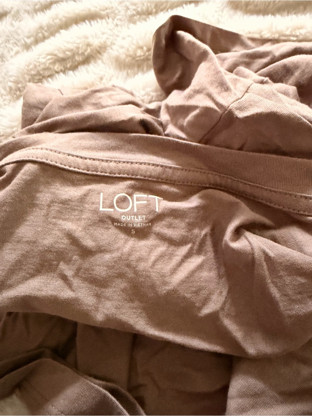 LOFT Outlet Lightweight Taupe Top - Size S